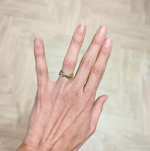 Bague Alliance 3 ors et diamants 58 Facettes