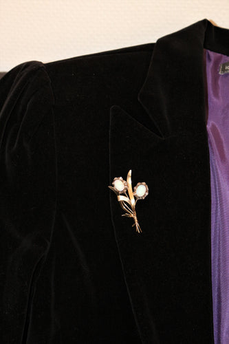 Broche Broche Bouquet De Fleurs Opales Or Jaune 58 Facettes