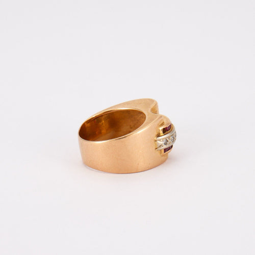 Bague 48 Bague Tank Diamants Rubis 58 Facettes