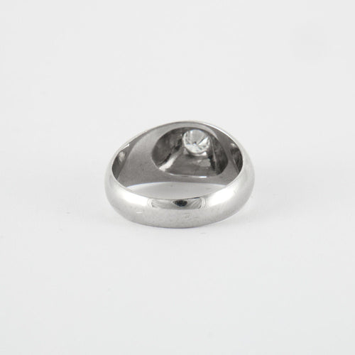 Bague 51 Bague jonc anglais or blanc diamant 58 Facettes