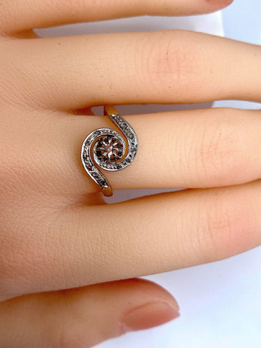 Bague 55 Bague tourbillon diamants vers 1900 58 Facettes AB179