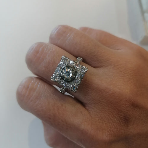 Bague 57 Bague Rétro diamants 58 Facettes