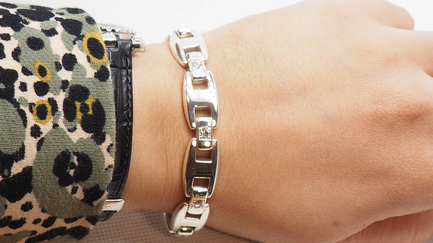 Bracelet Bracelet Hermès Cassiopée en argent et saphirs 58 Facettes