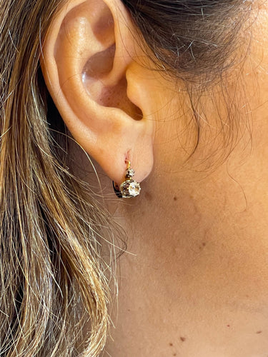 Boucles d'oreilles Dormeuses ancienne diamants 58 Facettes