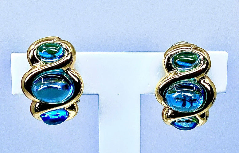 Boucles d'oreilles Boucles d’oreilles Topazes cabochons 58 Facettes AB234