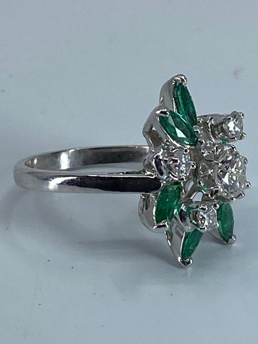 Bague Bague de fiançailles diamants, émeraudes 58 Facettes