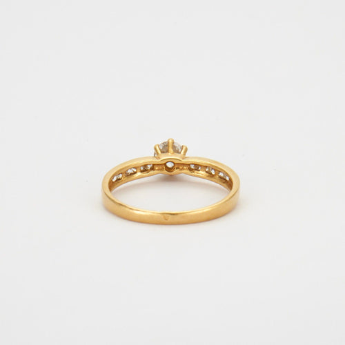 Bague 58 Solitaire en Or jaune, diamants 58 Facettes