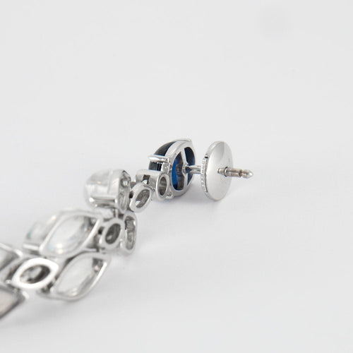 Boucles d'oreilles Boucles d'oreilles Pierre de lune Diamants et Saphirs 58 Facettes 000
