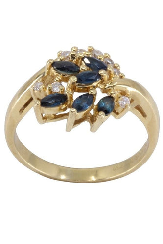 Bague 51 Bague moderne, saphirs, diamants 58 Facettes 063311