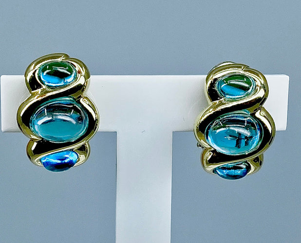 Boucles d'oreilles Boucles d’oreilles Topazes cabochons 58 Facettes AB234