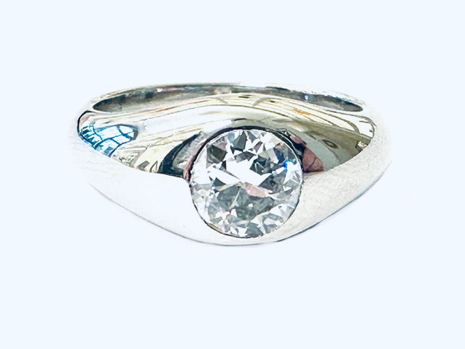 Bague Bague  jonc platine et diamant 0,90ct 58 Facettes
