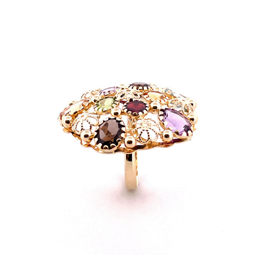 Bague 58 Bague Champignon Or jaune Pierres fines 58 Facettes