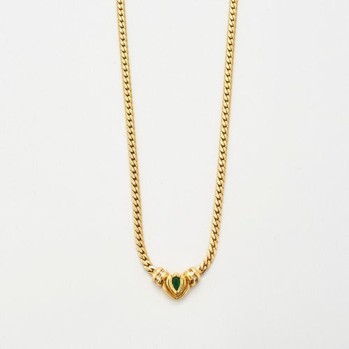 Collier FRED – Collier Coeur Emeraude Diamants 58 Facettes