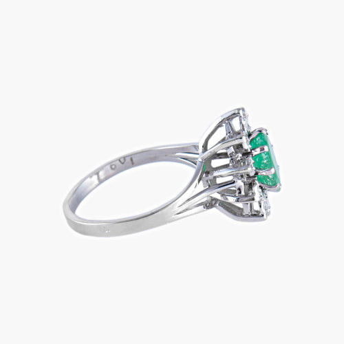 Bague Bague Marguerite Emeraude Diamants 58 Facettes