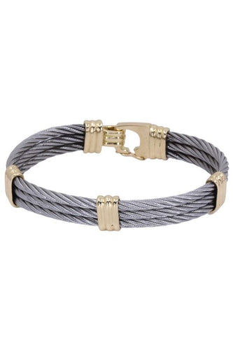 Bracelet BRACELET CABLES OR ET ACIER 58 Facettes 080981