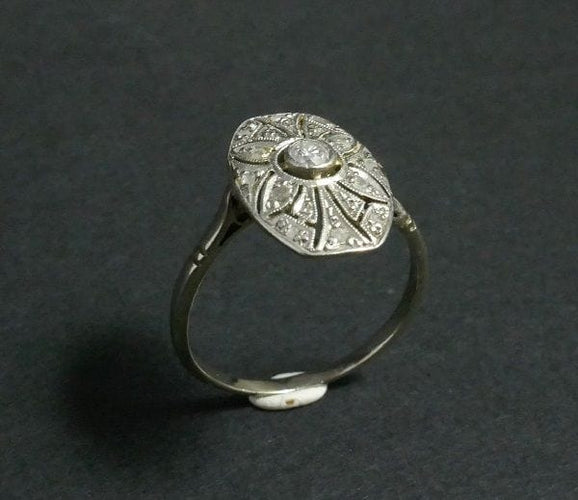 Bague 53 Bague Diamants, Or Blanc 58 Facettes