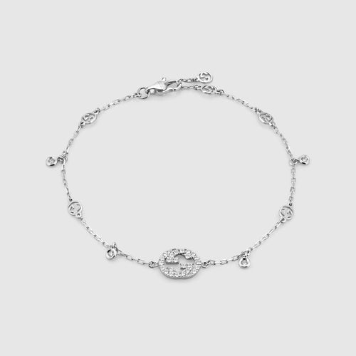 Bracelet GUCCI - BRACELET AVEC DÉTAIL GG ENLACÉS ET DIAMANTS 58 Facettes YBA729403003017