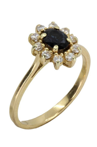 Bague 51 BAGUE MARGUERITE SAPHIR ET DIAMANTS 58 Facettes 054321
