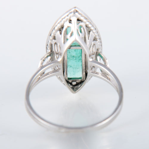 Bague 53 Bague Marquise Emeraudes Diamants 58 Facettes 8392