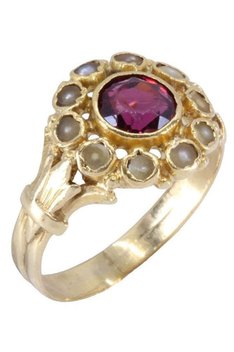 Bague Bague Napoléon III, perles, grenat 58 Facettes 063391