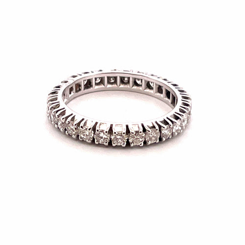 Bague Alliance américaine en or blanc, diamants 58 Facettes