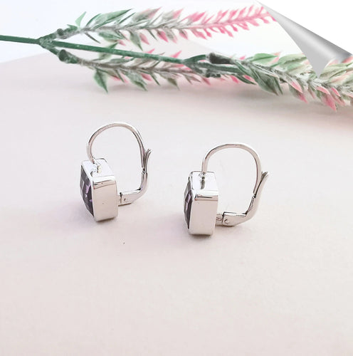 Boucles d'oreilles Boucles d'oreilles Dormeuses Pendantes Améthystes 58 Facettes AB 1082