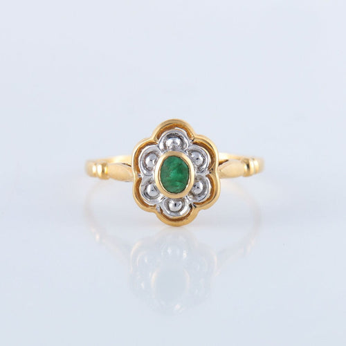 Bague 51 Bague style Marguerite Emeraude 58 Facettes JE141