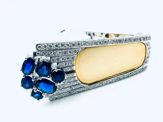 Clip BINDER. Clip Diamants Saphirs 58 Facettes