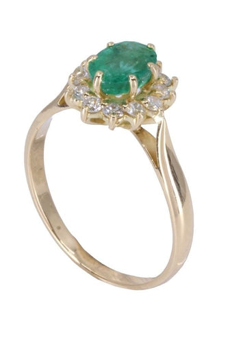 Bague 56 BAGUE POMPADOUR ÉMERAUDE DIAMANTS 58 Facettes 075201