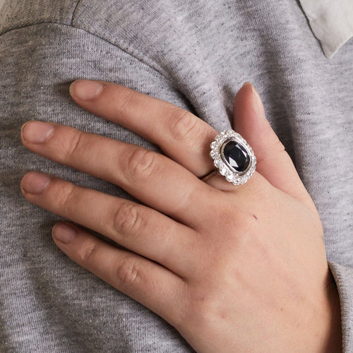 Bague 57 Bague Marguerite Saphir Diamants 58 Facettes