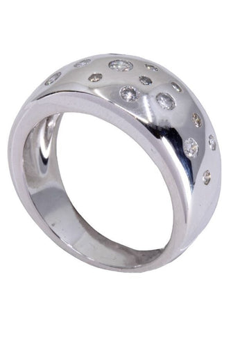 Bague 56 Bague jonc Or blanc DiamantsBAGUE JONC DIAMANTÉS 58 Facettes 078501