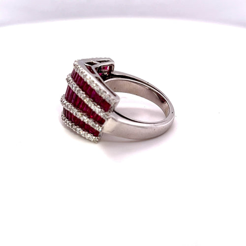 Bague Parure Rubis et Diamants 58 Facettes