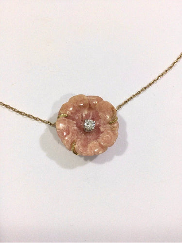 Collier Collier Or rose Porcelaine Et Diamant 58 Facettes 945074