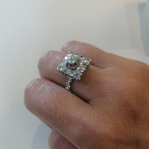 Bague 57 Bague Rétro diamants 58 Facettes