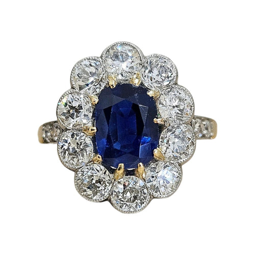 Bague 50 Bague marguerite Or jaune Platine Saphir Diamants 58 Facettes 1-1574/3