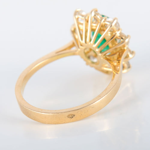 Bague Bague Marguerite Emeraude et diamants 58 Facettes 8392