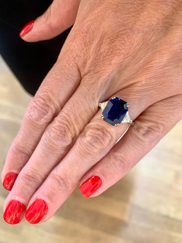 Bague Bague Saphir Ceylan Diamants Troïdia Platine 58 Facettes BSA63