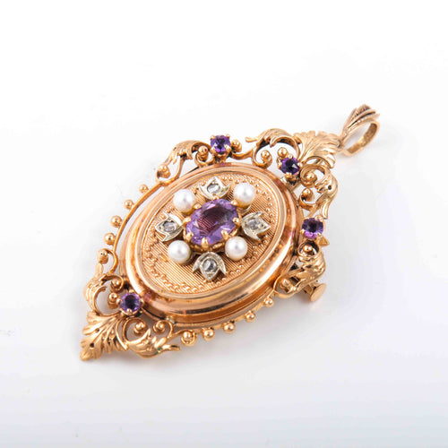 Broche Broche/pendentif améthyste et diamants 58 Facettes