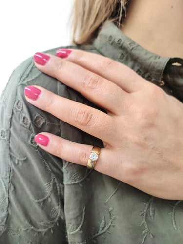 Bague 49 Bague Solitaire Diamant 0.65ct Or jaune 58 Facettes solo.jonc/632.2