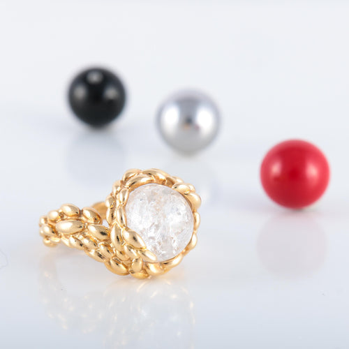 Bague 49 Bague Gilbert Albert Petit Modèle bille interchangeable 58 Facettes