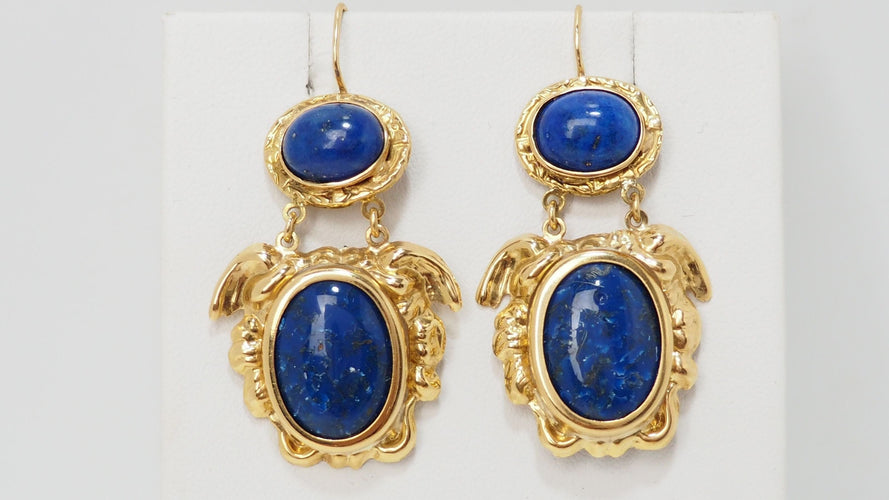 Boucles d'oreilles Boucles d'Oreilles Cabochon Lapis Lazuli 58 Facettes 29893