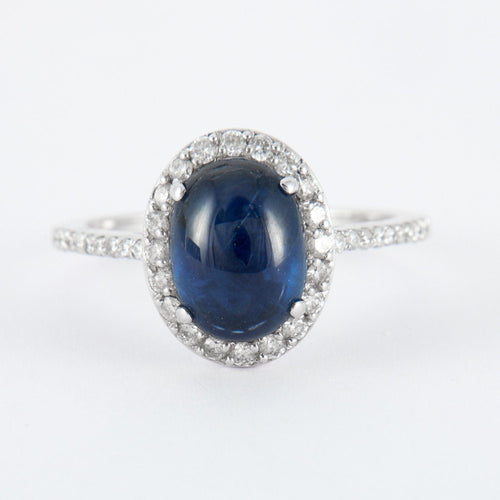 Bague Bague Saphir cabochon Diamants 58 Facettes