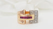 Bague 51 Bague Tank Or Diamants Rubis 58 Facettes 29146
