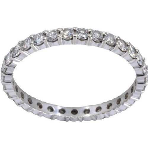 Bague 65 Alliance en or blanc, diamants 58 Facettes 061731