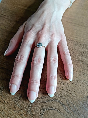 Bague 49.5 Bague Or Argent Diamants Et Perles 58 Facettes 3087/1