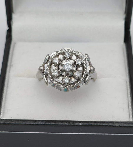 Bague 55.5 Bague vintage or platine diamants 58 Facettes