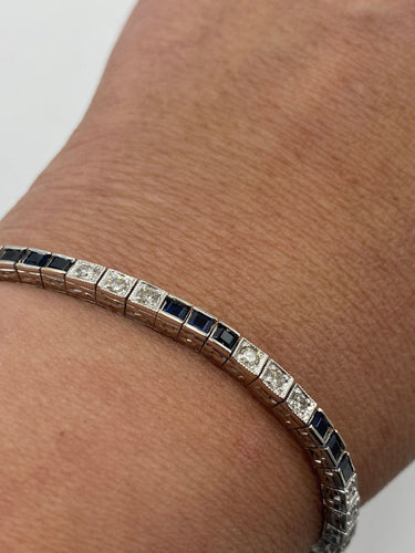 Bracelet Bracelet rivière saphirs et diamants 58 Facettes 096324207031