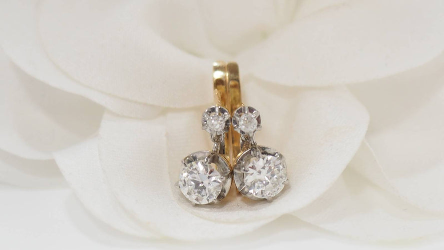 Boucles d'oreilles Boucles d'oreilles or jaune, diamants 58 Facettes 32012