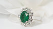 Bague Bague marguerite or blanc émeraude 3.40ct et diamants 58 Facettes F4872