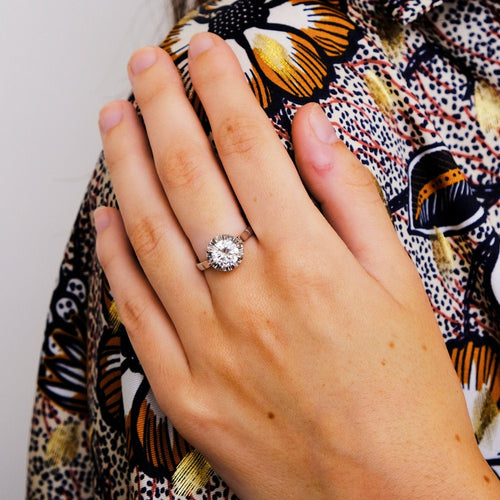 Bague 53 Bague Solitaire Platine Diamant 1.45ct 58 Facettes ADA02